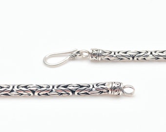 Byzantijnse zilveren armband: handgemaakte sterlingzilveren ketting uit Bali