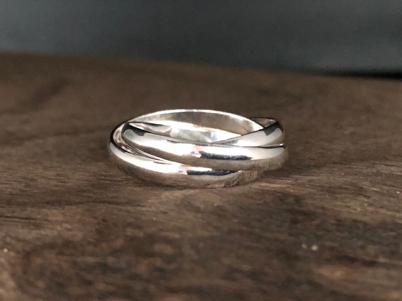Three Band Rolling Ring // Triple Band Rolling Ring // 925 - Etsy UK