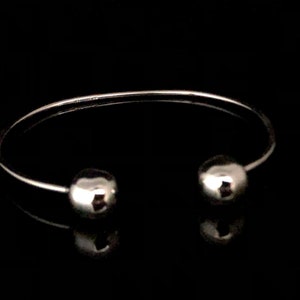 Ball Silver Cuff Bracelet - 925 Sterling Silver-- Silver Cuffs