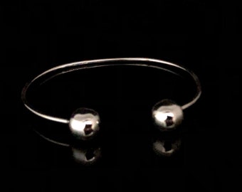 Ball Sterling Silver Cuff Bracelet - Minimalist Design