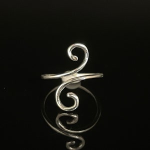 Thin Silver Swirl Ring // 925 Sterling Silver // Thin Handmade Squiggle Ring
