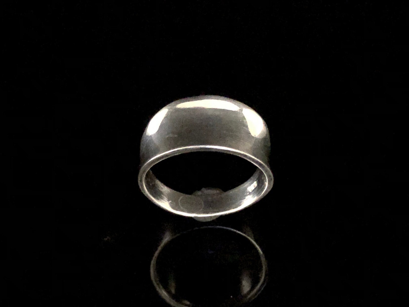 Concave Sterling Silver Ring: Simple Polished Band - Etsy