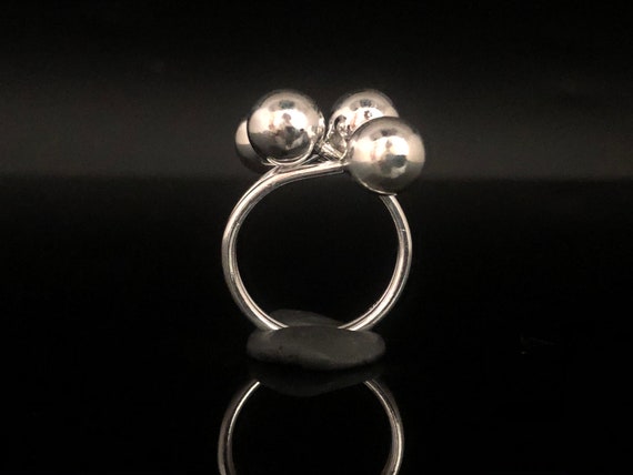 Silver Balls Ring - 925 Sterling Silver - Sterling Sphere Ring