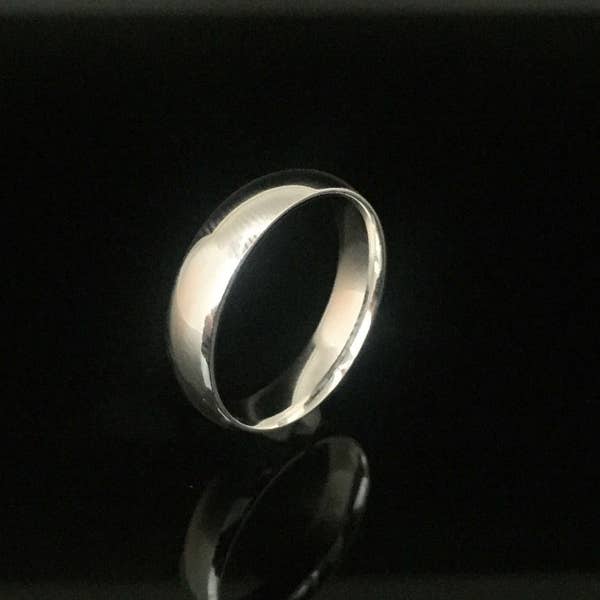 4mm Silber Bandring // 925 Sterling Silber // Schlichter Bandring // Ehering aus Silber