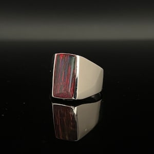 Zegelring heren Black Opal Silver // 925 sterlingzilver // Zegelring massief zilver Opal // Maat 9, 10, 11