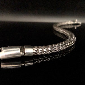 Silver Weave Bali Bracelet - 925 Sterling Silver - 9 Inches - Secure Safety Clasp -- Heavy Gage