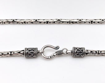 7 mm 太字メンズ ビザンチン チェーン バリ ハンドメイド 925