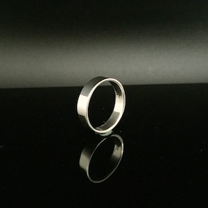 5mm Flat Band Silver Ring // 925 Sterling Silver // Men&#39;s Handmade Silver Band Ring // Cigar Band Ring