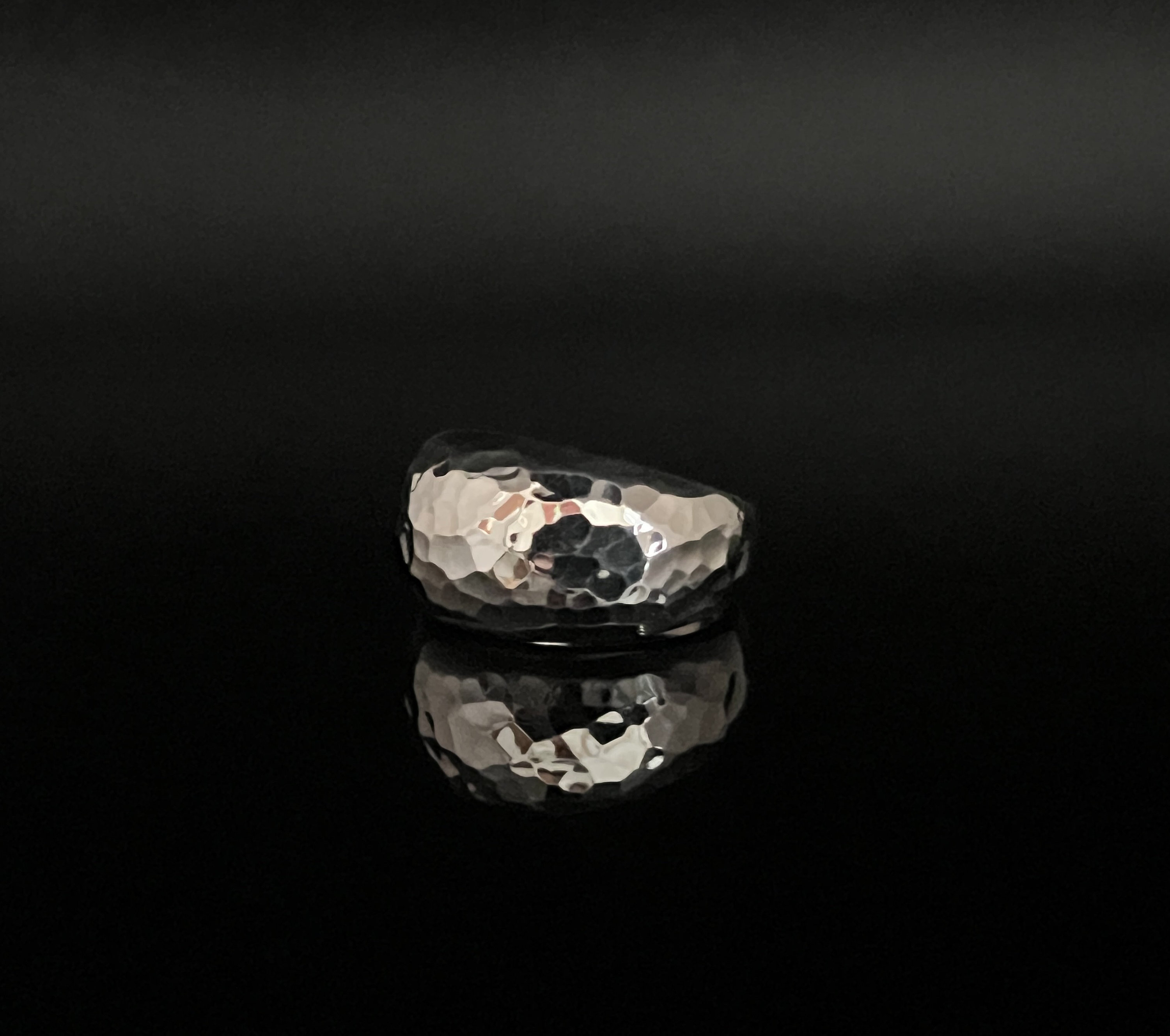 Handmade Hammered Sterling Silver Dome Ring - Etsy