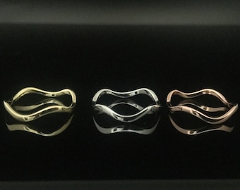 Tri Color Stack Rings // 925 Sterling Silver // Set of 3 Gold, Silver, and Rose Gold Stack Rings