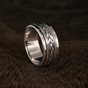 Braided Silver Spin Ring // 925 Sterling Silver // Bali Silver Ring // Sterling Spinner Ring