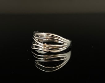 Multi-Band Silver Ring // 925 Sterling Silver // Sizes 5 to 10 // Polished Finish