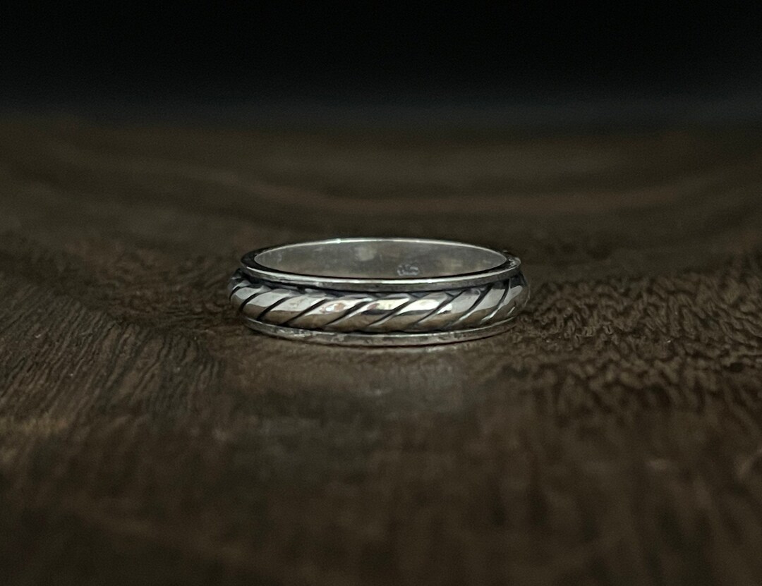 Sterling Silver Braid Spin Ring, 925 Nickel Free Band - Etsy
