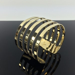 Contemporary Bronze Cuff Bracelet // Handmade // Fits Size 7&quot; to 8&quot; Wrist // Yellow Bronze Cuff