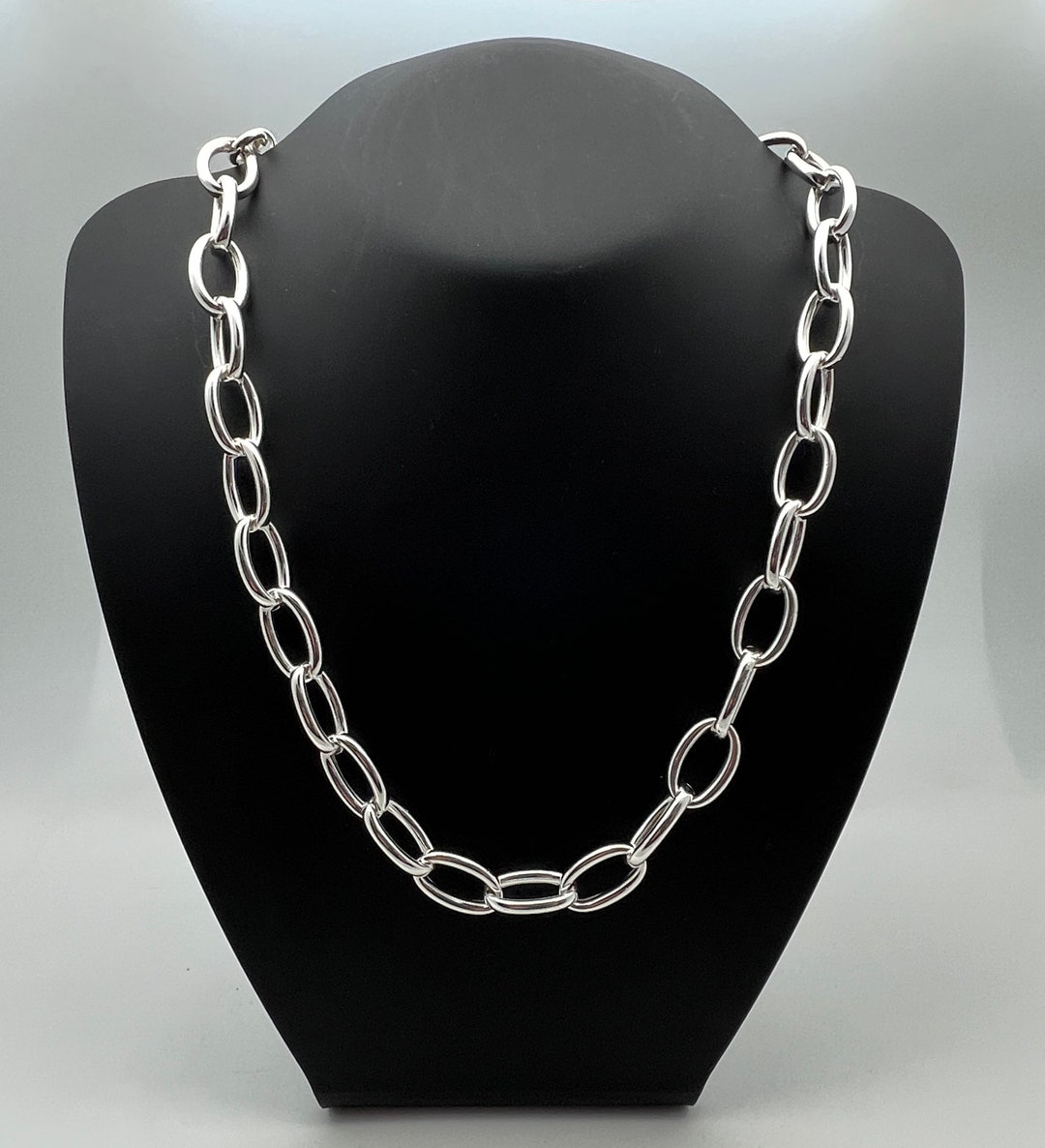 クラシックリンクシルバーネックレス // 925スターリングシルバー