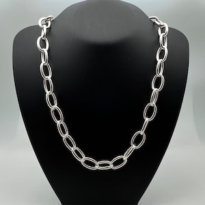 Classic Link Silver Necklace // 925 Sterling Silver // Lobster Clasp // 18 Inches