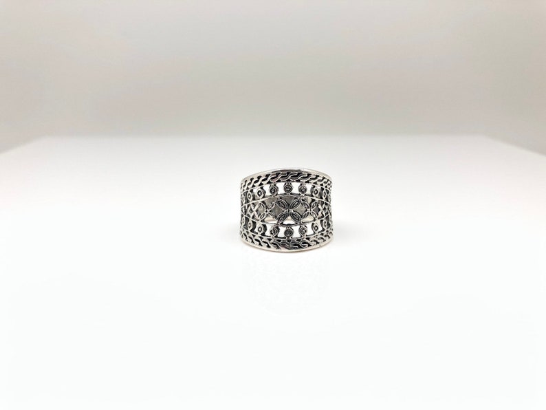 Etched Silver Ring Detailed Silver Ring Filigree Silver Ring Sterling Silver