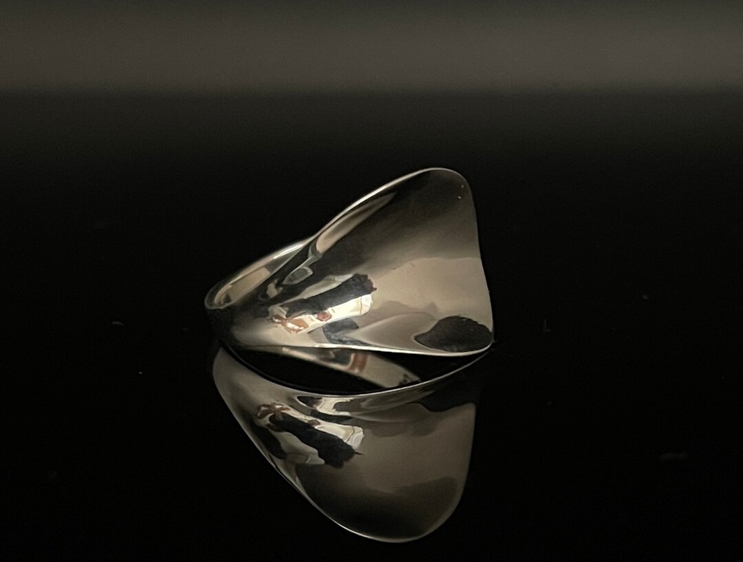 Abstract Concave Silver Ring // Sterling Silver // Women’s Silver Ring ...
