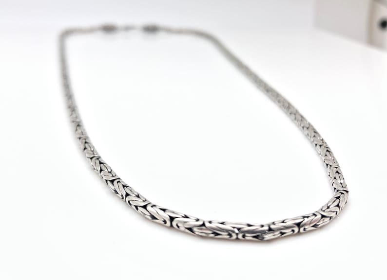 Byzantine Chain // 925 Sterling Silver // Medium Weight Bali Byzantine Chain // 2.5mm Bali Byzantine Chain // All Lengths image 3