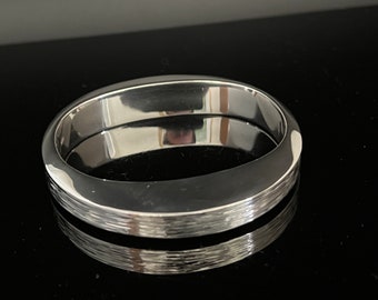 Brazalete de Plata Texturizado - Plata de Ley 925 - Brazalete de Plata Geométrico - Hecho a Mano