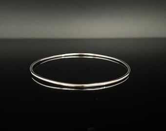 Thin Sterling Silver Bangle - Minimalist 925 Silver Bracelet