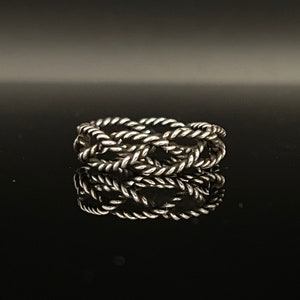 Rustic Rope Silver Ring // 925 Sterling Silver // Braided Rope Silver Ring