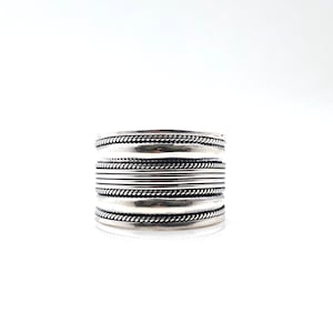 Oxidized Bali Band Silver Ring // 925 Sterling Silver // Braided Silver Band Ring