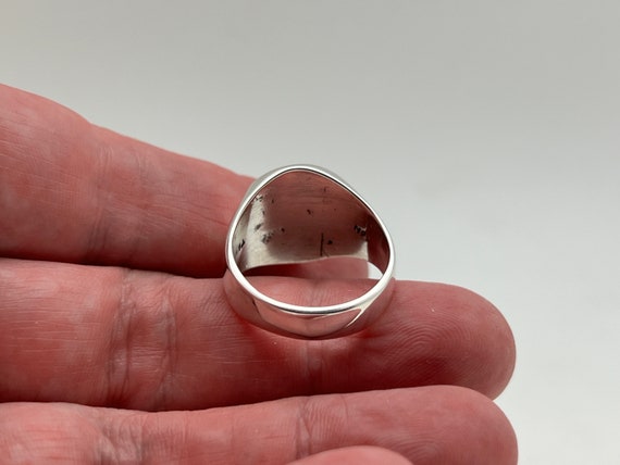Heavy Oval Silver Signet Ring // 925 Sterling Silver // Size