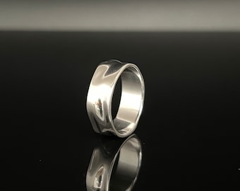 Gehämmerter Sterling Silber Bandring // 925 Sterling Silber // Herren Damen Silber Bandring