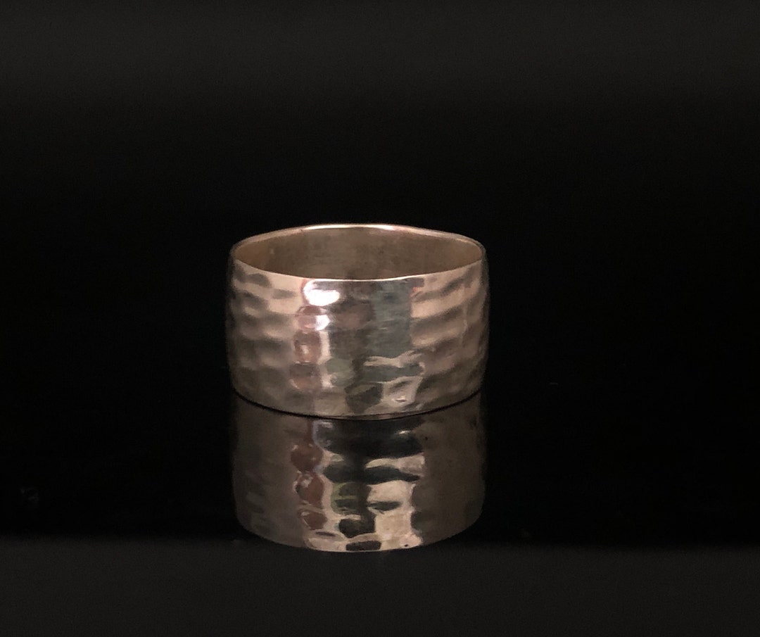 Sterling Silver Hammered Band Ring // 925 Sterling Silver // Hammered ...