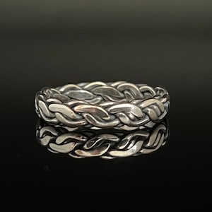 Puzzle Braid Silver Ring // 925 Sterling Silver // Handmade Sterling Braid Ring // Men&#39;s Ring // Sizes 6 to 12