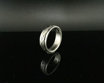 Silver Spinner Ring // 925 Sterling Silver // Braided Weave Design // Various Sizes