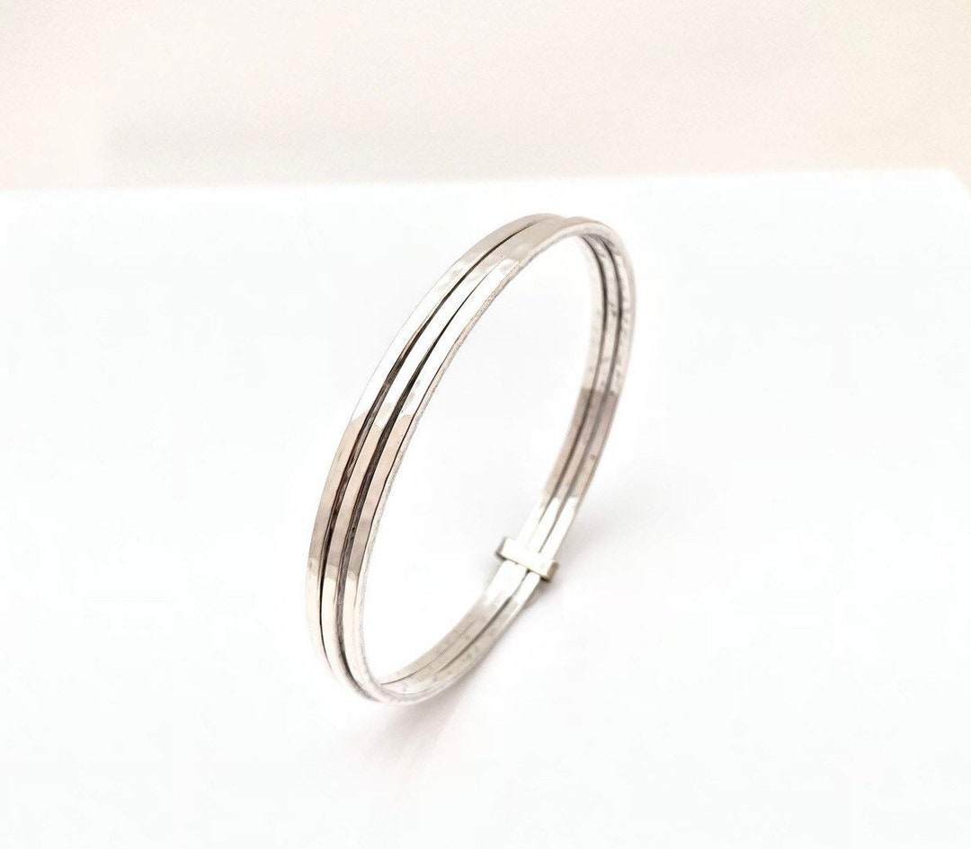 バングル Hammered 3 Three Lines / Rows Sterling Silver925 Wave Bangle il_1080xN.1748058951_hwud.jpg