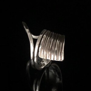 Contemporary Silver Ring // Lightly Hammered Wraparound Silver Ring // 925 Sterling Silver