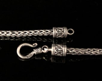 Silver Foxtail Chain // 2.5mm Bali Foxtail Chain // 925 Sterling Silver  // Silver Foxtail Necklace // 7 to 30 Inch Lengths