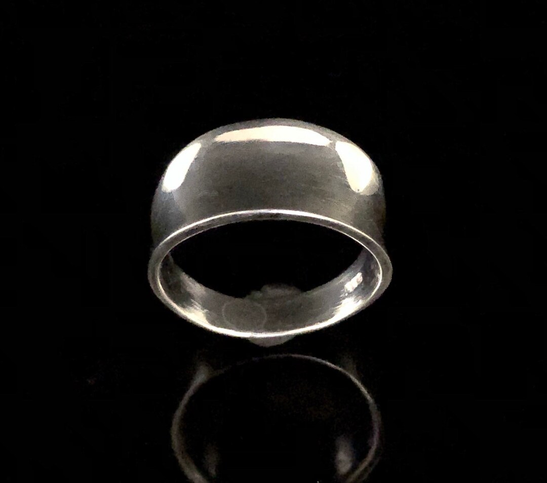 Concave Sterling Silver Ring: Simple Polished Band - Etsy
