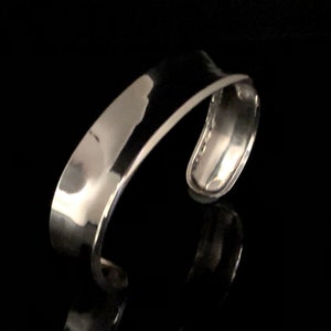 Concave Silver Cuff Bracelet - 925 Sterling Silver -- Silver Cuffs