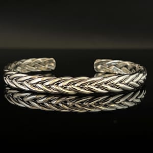 Pulsera trenzada de plata - Plata de ley 925 - Hecha a mano