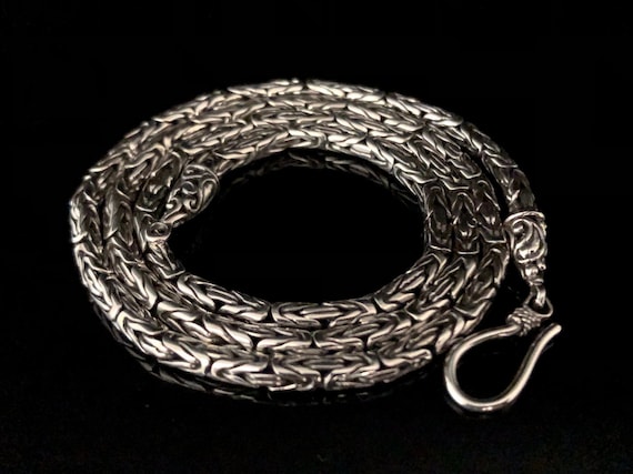 Bali Byzantine Chain Necklace: 925 Sterling Silver, 3mm Width - Etsy