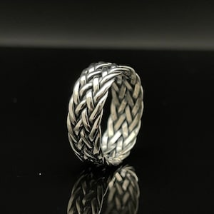 Woven Braid Silver Ring // 925 Sterling Silver // Sizes 5 to 12 Available