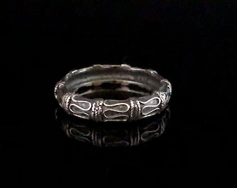 Silver Bali Ring // 925 Sterling Silver // Hand Cast // Bali Pattern Silver Ring