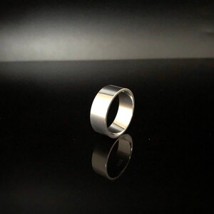 8mm Silver Flat Band Ring // 925 Sterling Silver // Plain Band Ring // Silver Band // Wide Silver Band Ring // Flat Band Silver Ring image 3