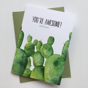 Vous piquez une carte de vœux géniale, une carte de vœux de cactus, un jeu de mots de cactus, une carte de punny, une carte de jeu de mots de cactus, une carte de cactus, vous êtes génial, salutation