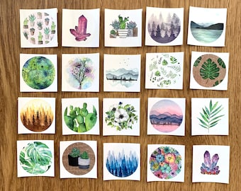 Nature Stickers, Sticker Grab Bag, Sticker Set, Mountain Stickers, Cactus, Vinyl Stickers, Art Stickers,  Nature Art, Sticker Bag, Sticker