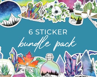 STICKER BUNDLE, Nature Sticker Pack, Galaxy Sticker Set, Vinyl Sticker, Sticker Pack, Die Cut Sticker, Crystal Sticker, Waterproof Sticker