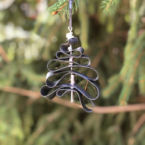 Inner tube Holiday ornament, Upcycled bike part ornament, Unique ornaments, One of a Kind, Recycled tree art, Christmas ornament, Holidays