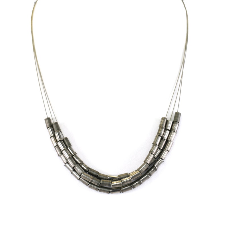 Hardware Three Strand Rivet Necklace Bike Gift Upcycled Bike Necklace Recycled Bike Chain Cyclist present Industrial and Delicate