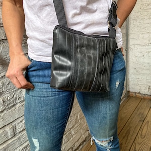 Upcycled Crossbody Bag, Inner Tube Cross Body Purse, Eco-friendly Bike Tube Man Purse, Recycled Unisex Bag, Waterproof satchel, Mother&#39;s Day