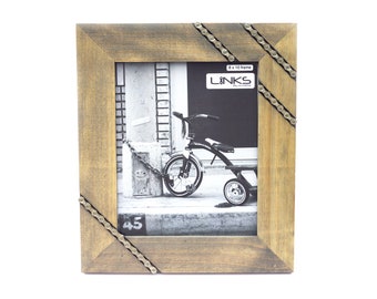 Bike Chain Picture Frame, 8x10, Cycling Photo, Bike Gift, Dad Gift, Father's Day, Wedding Gift, Repurposed Bike Parts, Housewarming