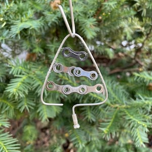 Upcycled bike spoke ornament, Holiday, Repurposed bike parts, Gifts under 25, Bike gift, Recycled, Repurposed, Bike spoke, Bike parts